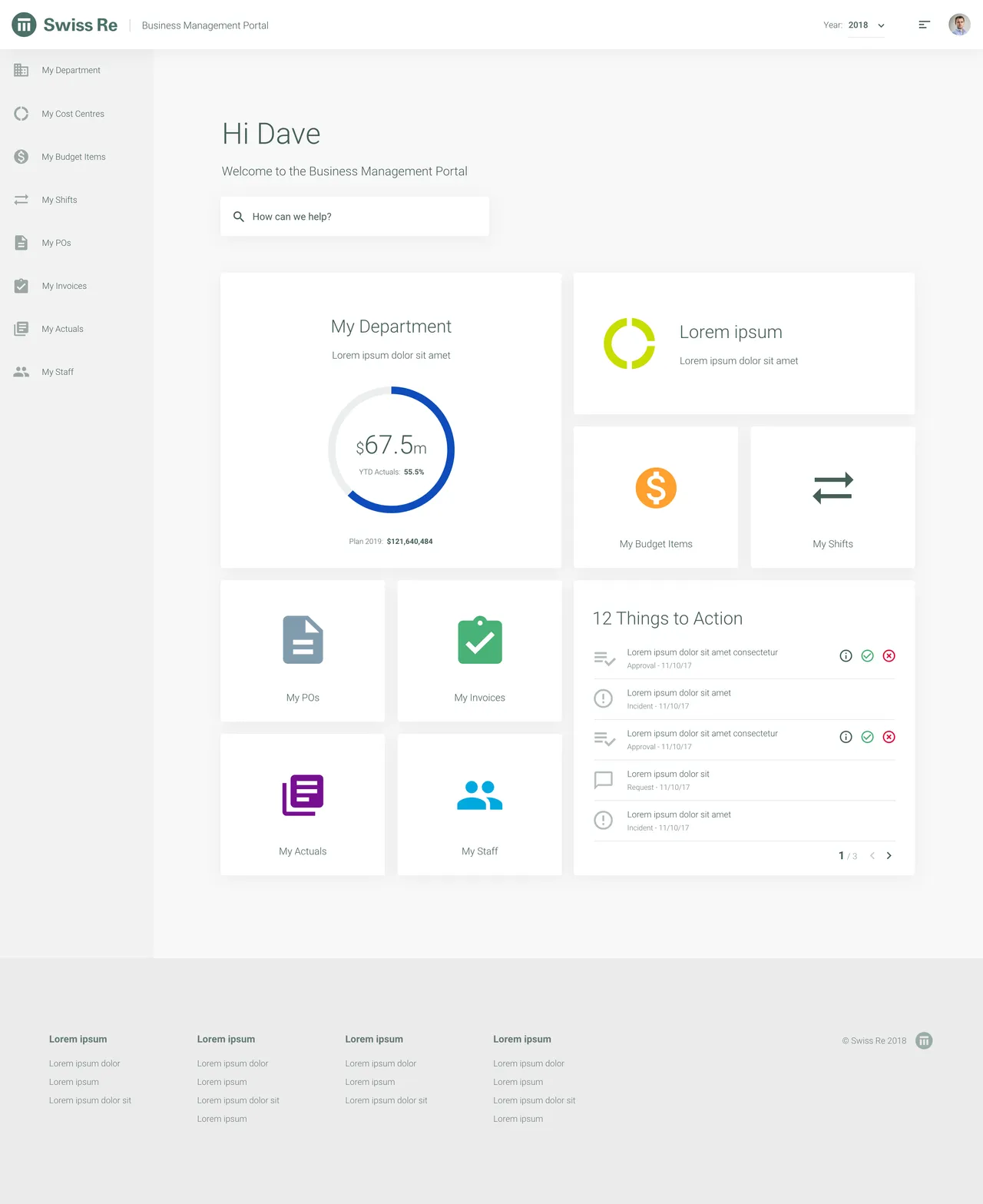 Swiss Re Custom Finance Portal