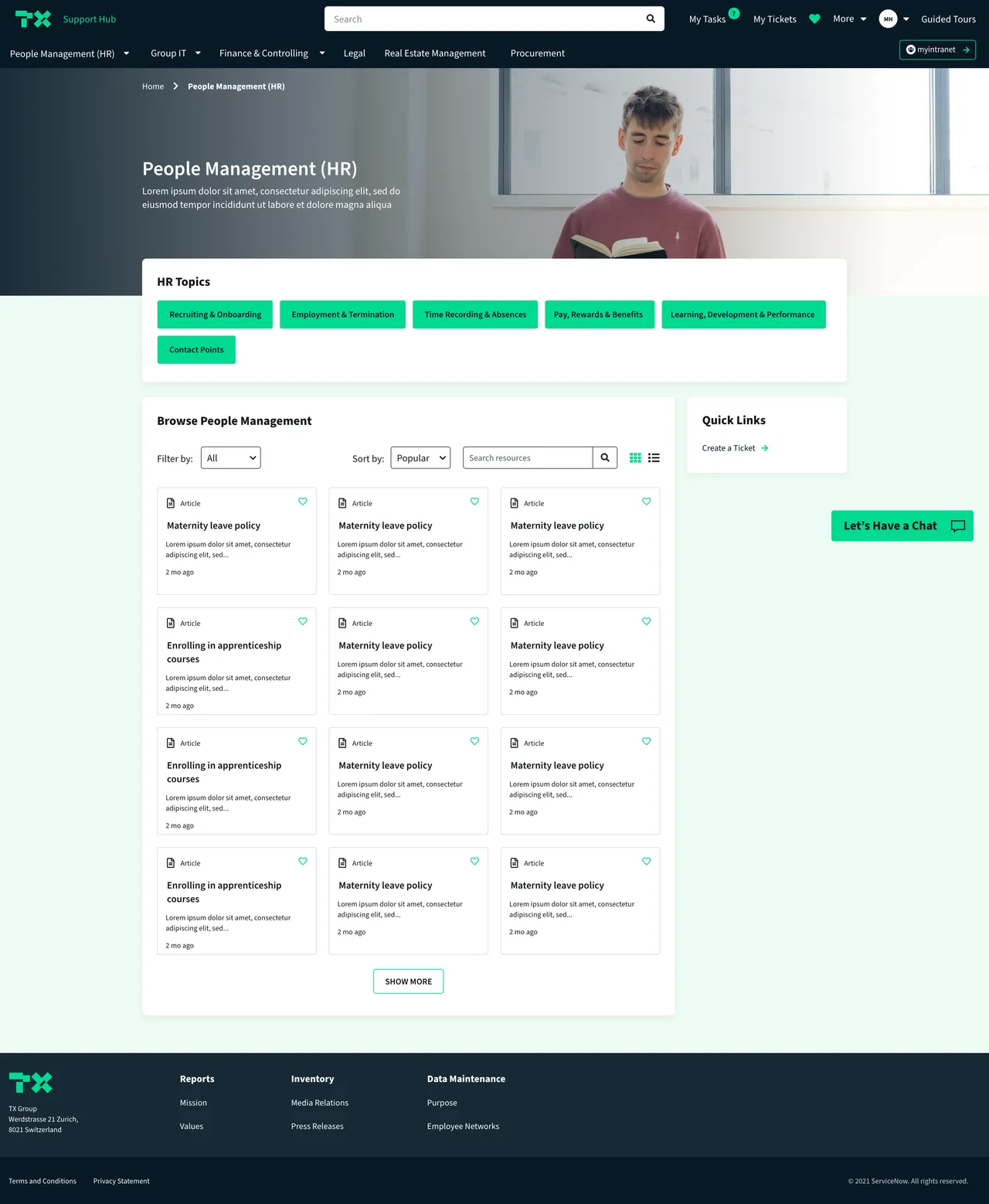 Dynamic Topic Page