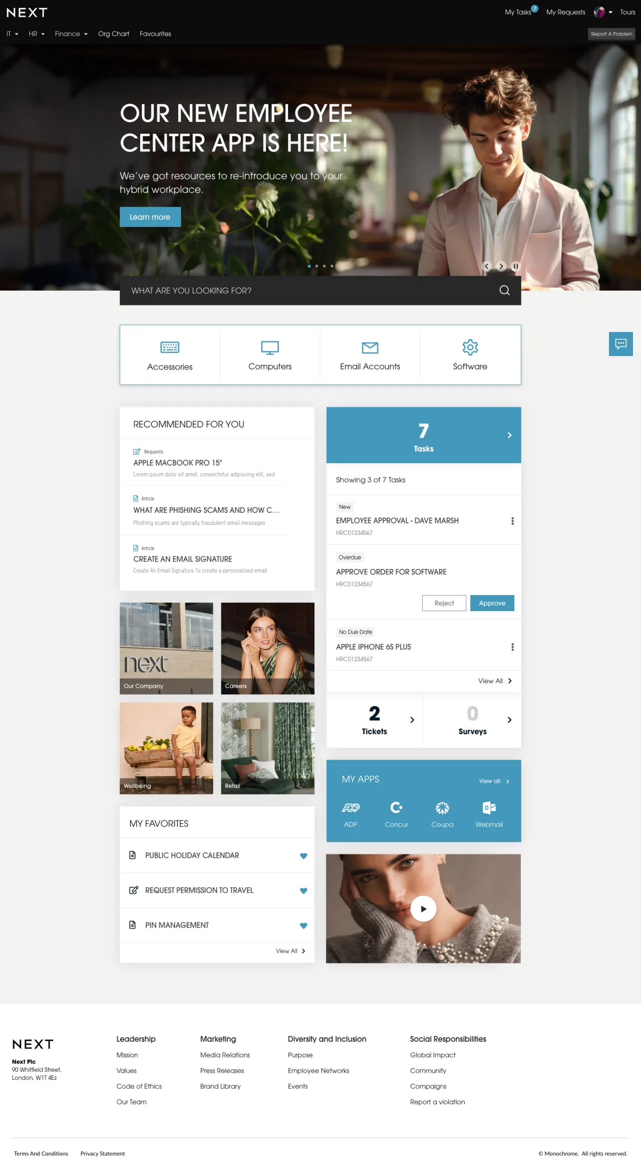 ServiceNow Employee Center Concept for Next