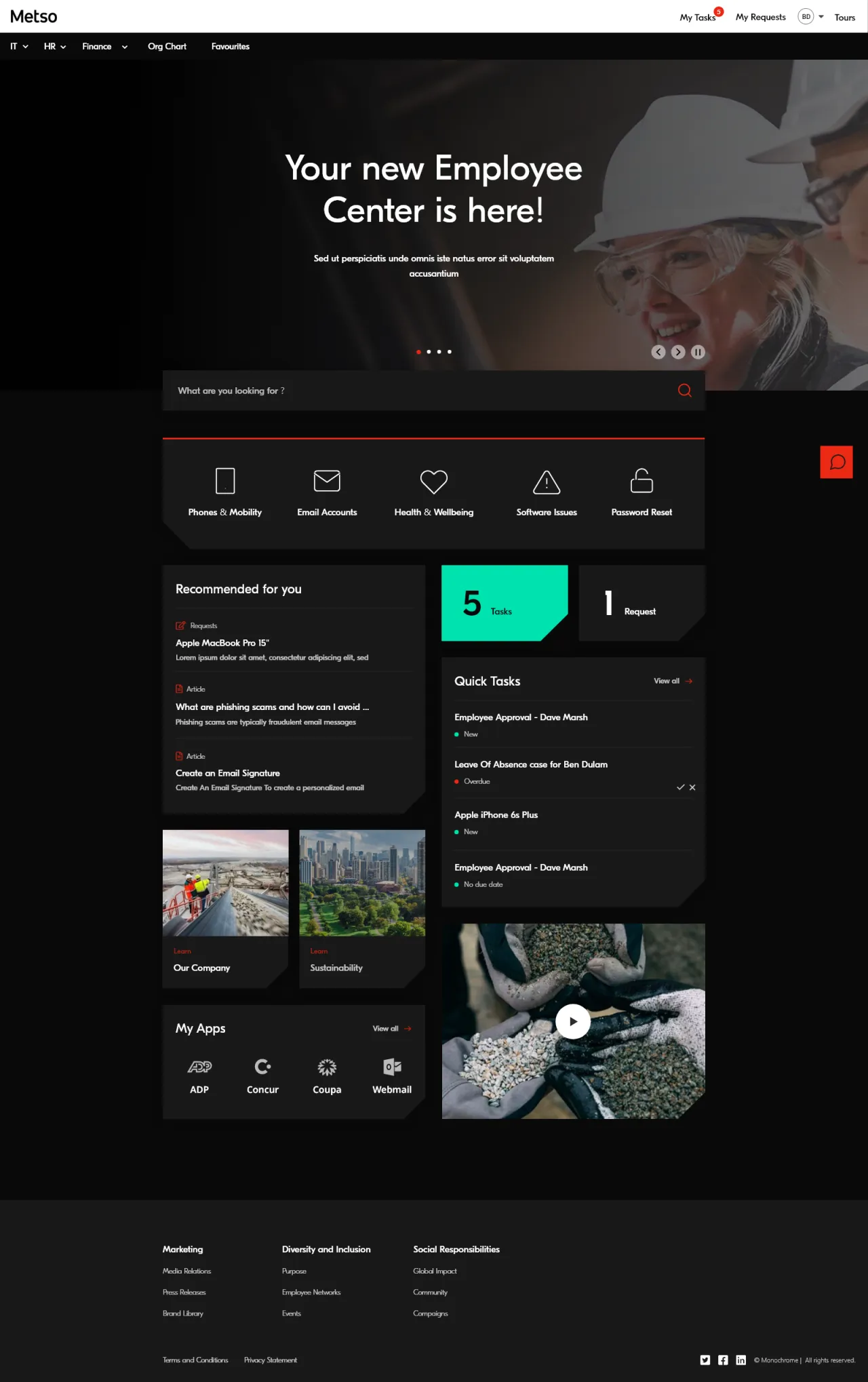 A ServiceNow Employee Center Concept for Metso