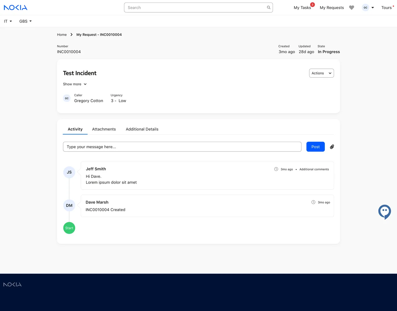 Incident Request Page
