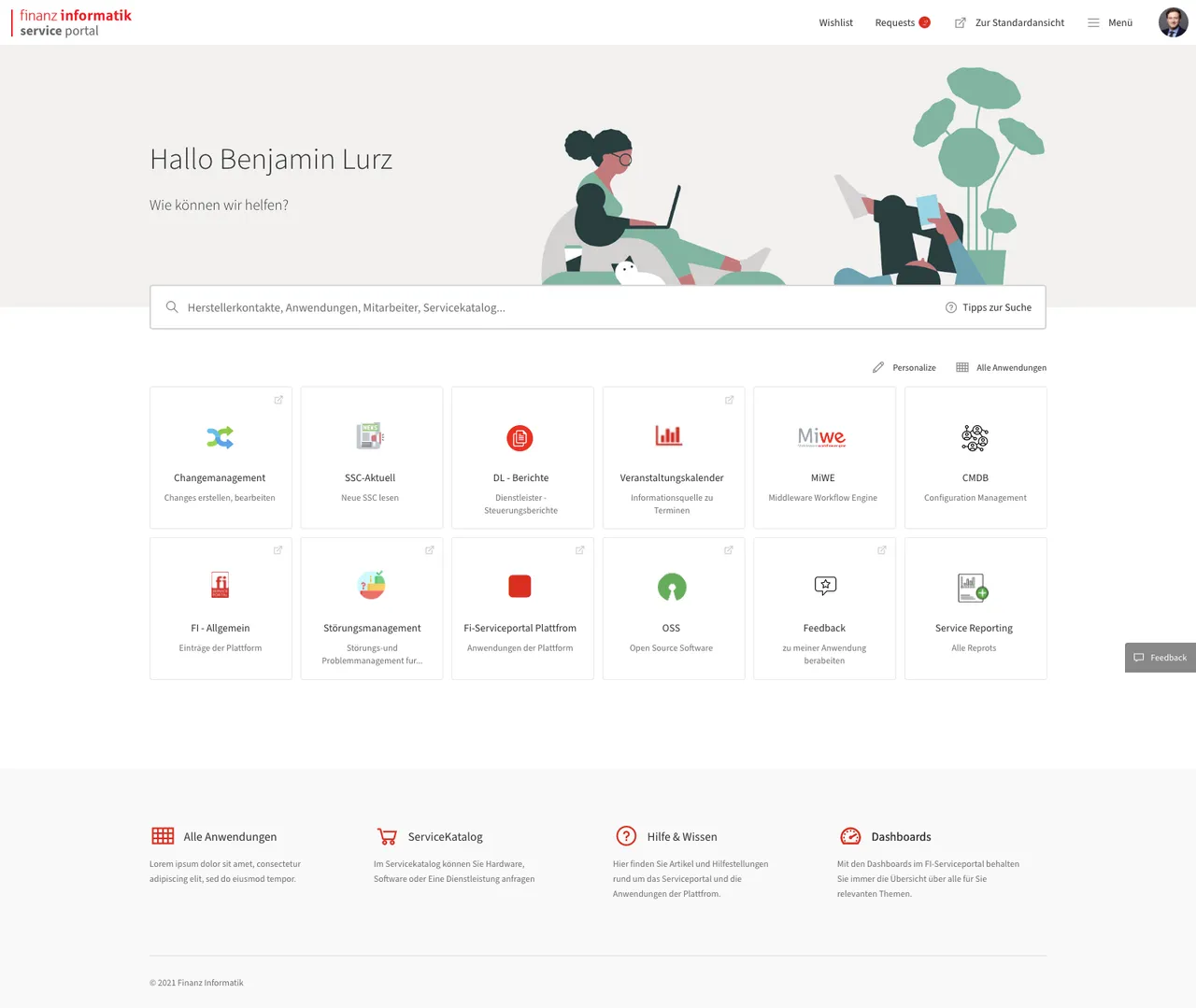 Finanz Informatik WOW! Portal interface