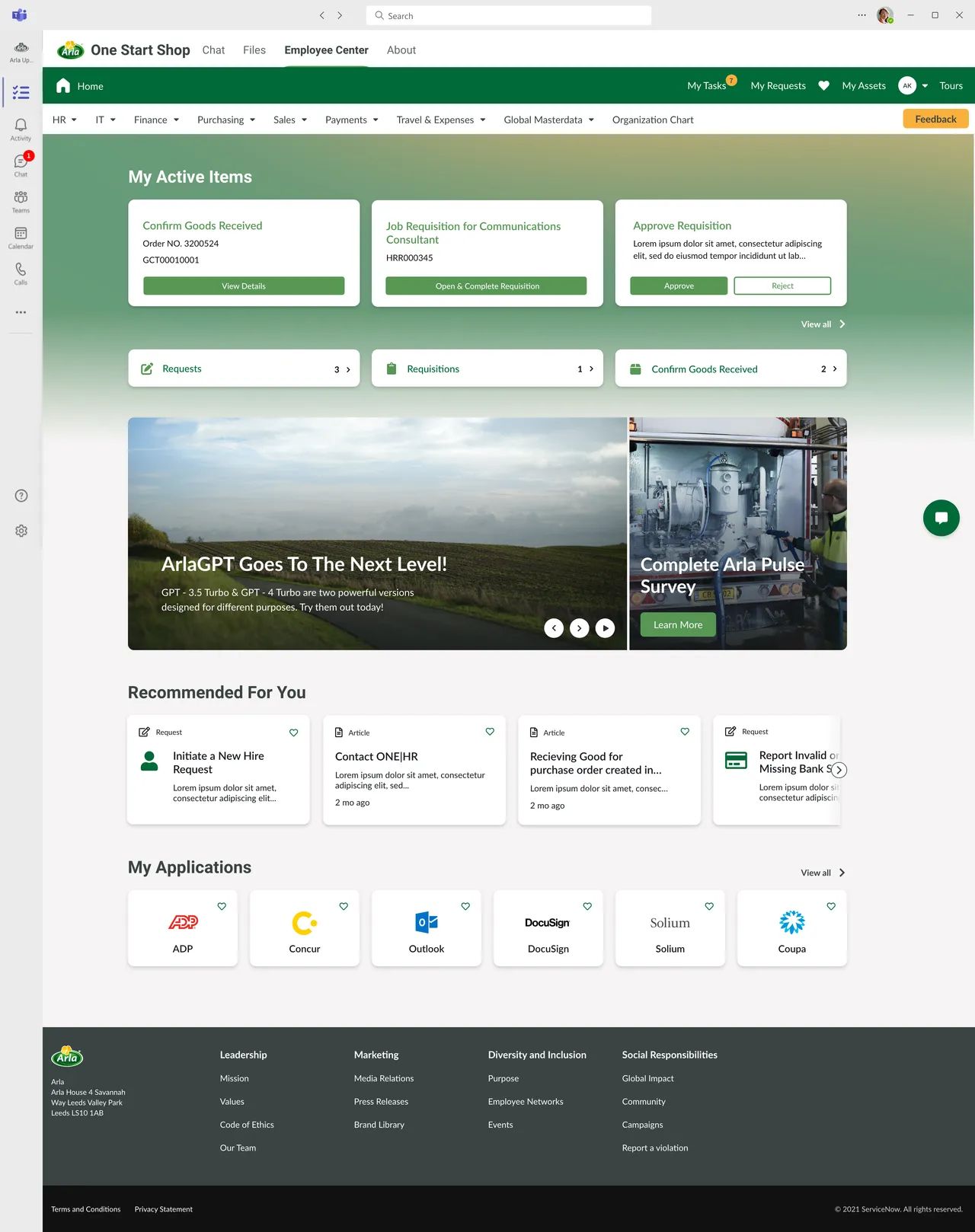 ARNG WOW! Portal interface with access to HR, logistics, training, and support tools for National Guard personnel