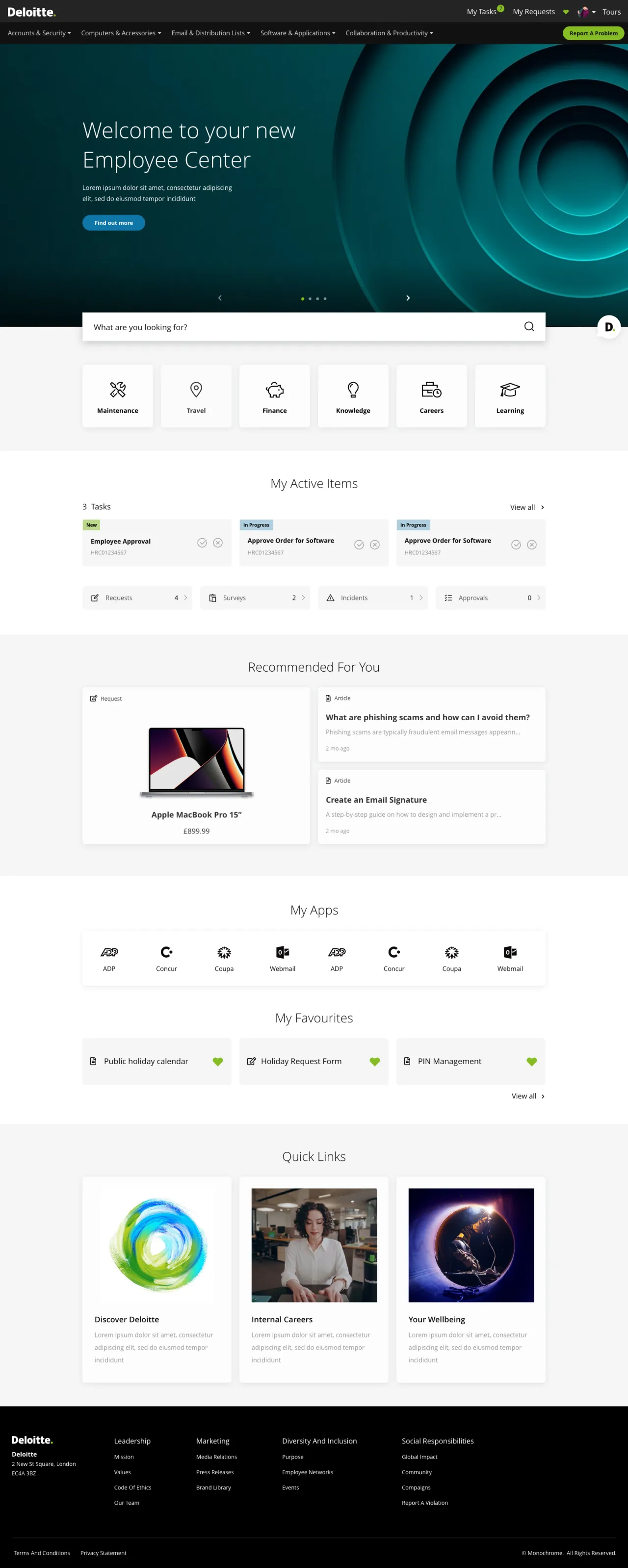 Deloitte Employee Center Redesign by Monochrome