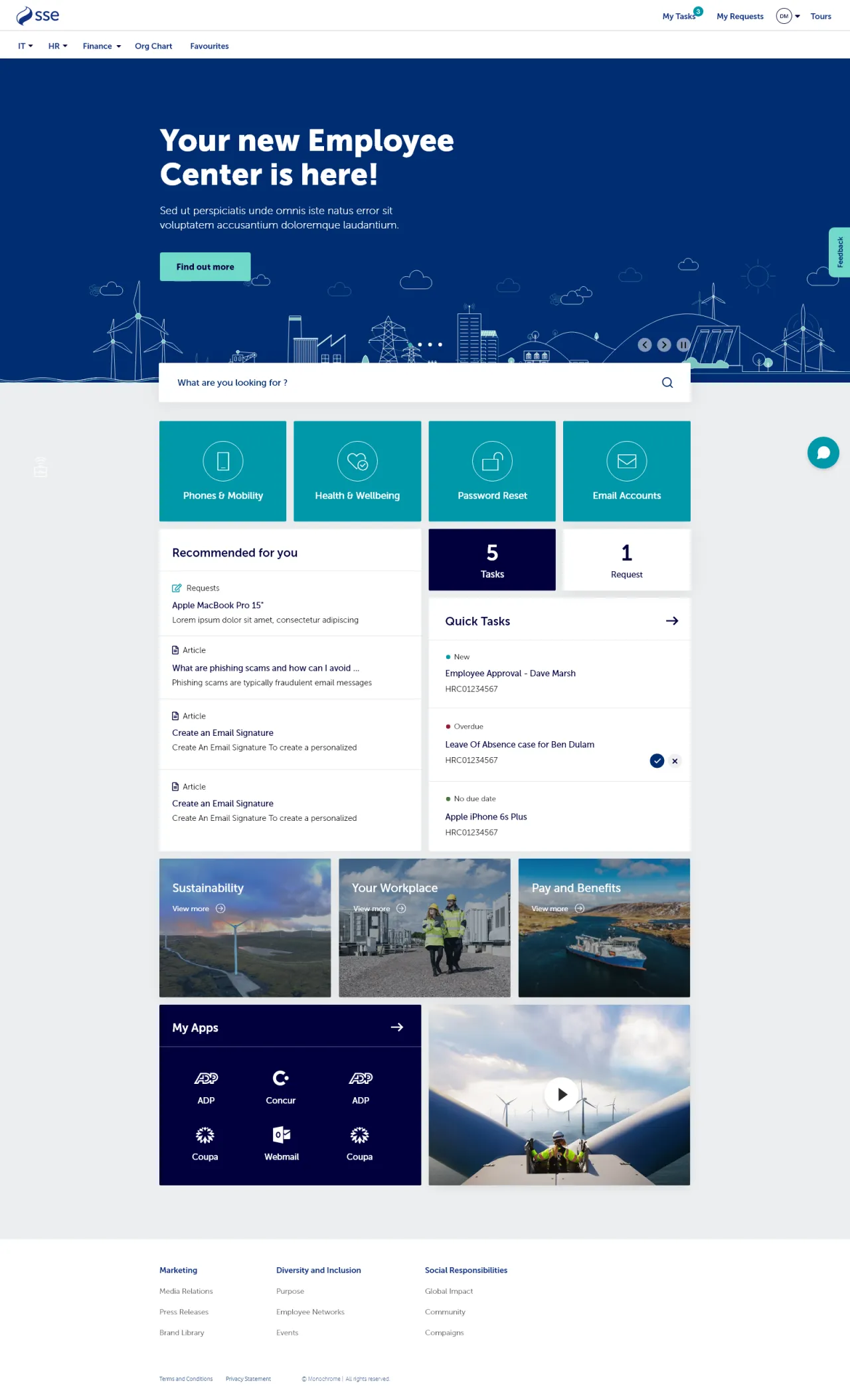 ServiceNow Employee Center Concept for SEE