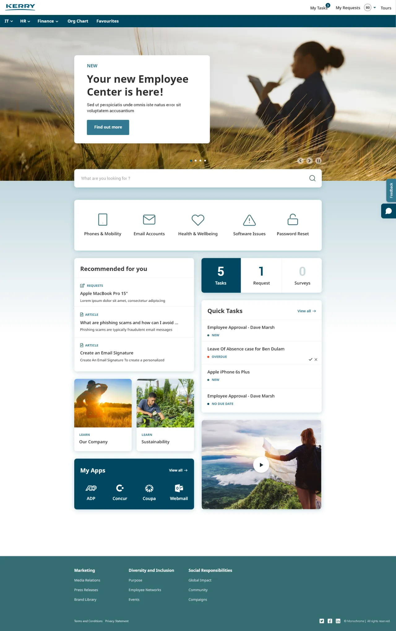 A ServiceNow Employee Center Concept for Kerry Group