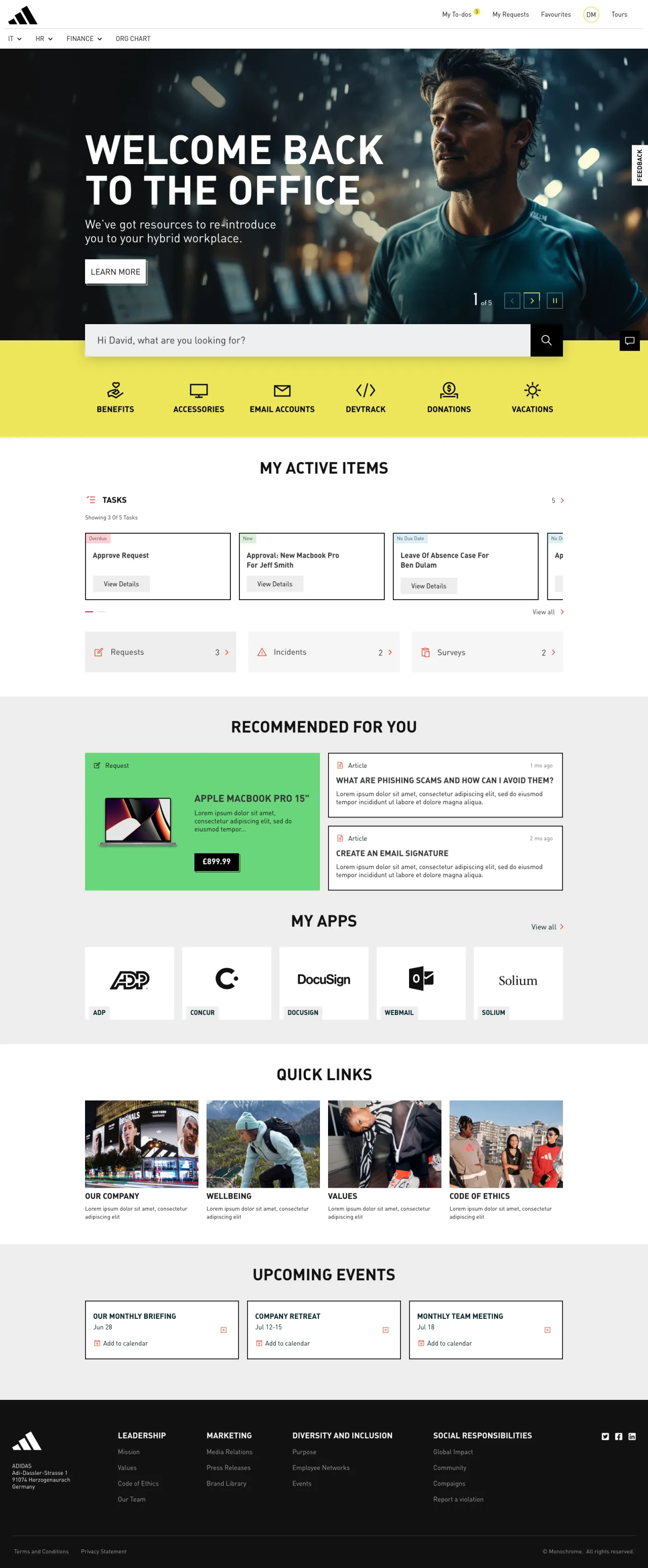 A ServiceNow Employee Center Concept for adidas