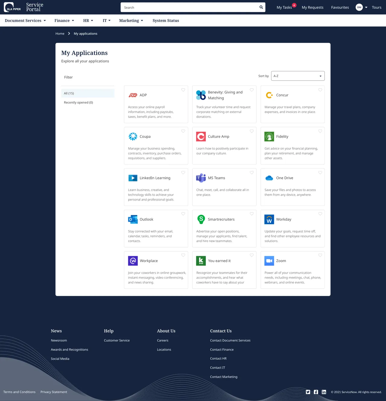 Applications Page