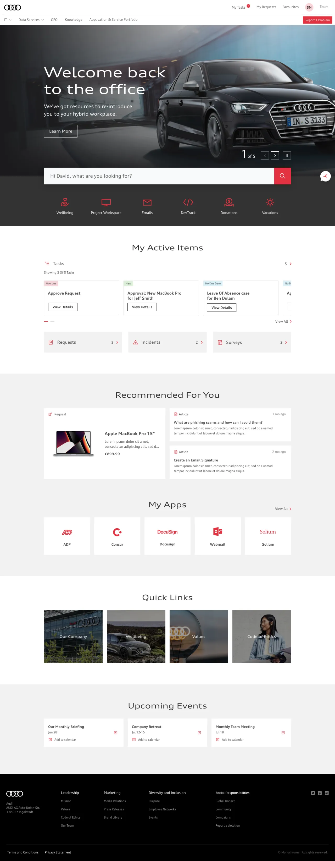 Audi Employee Center Concept by Monochrome