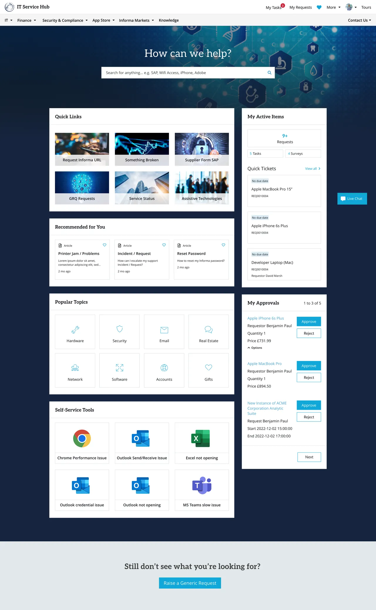Employee Center IT Service Hub