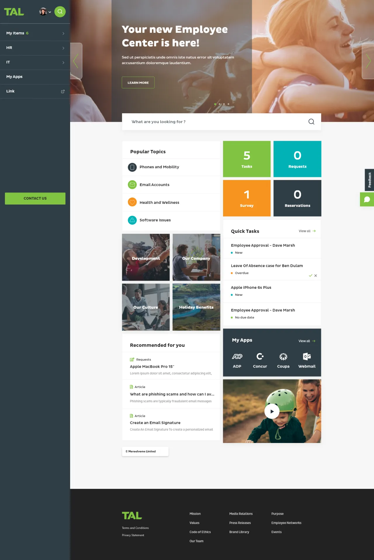 ServiceNow Employee Center for TAL