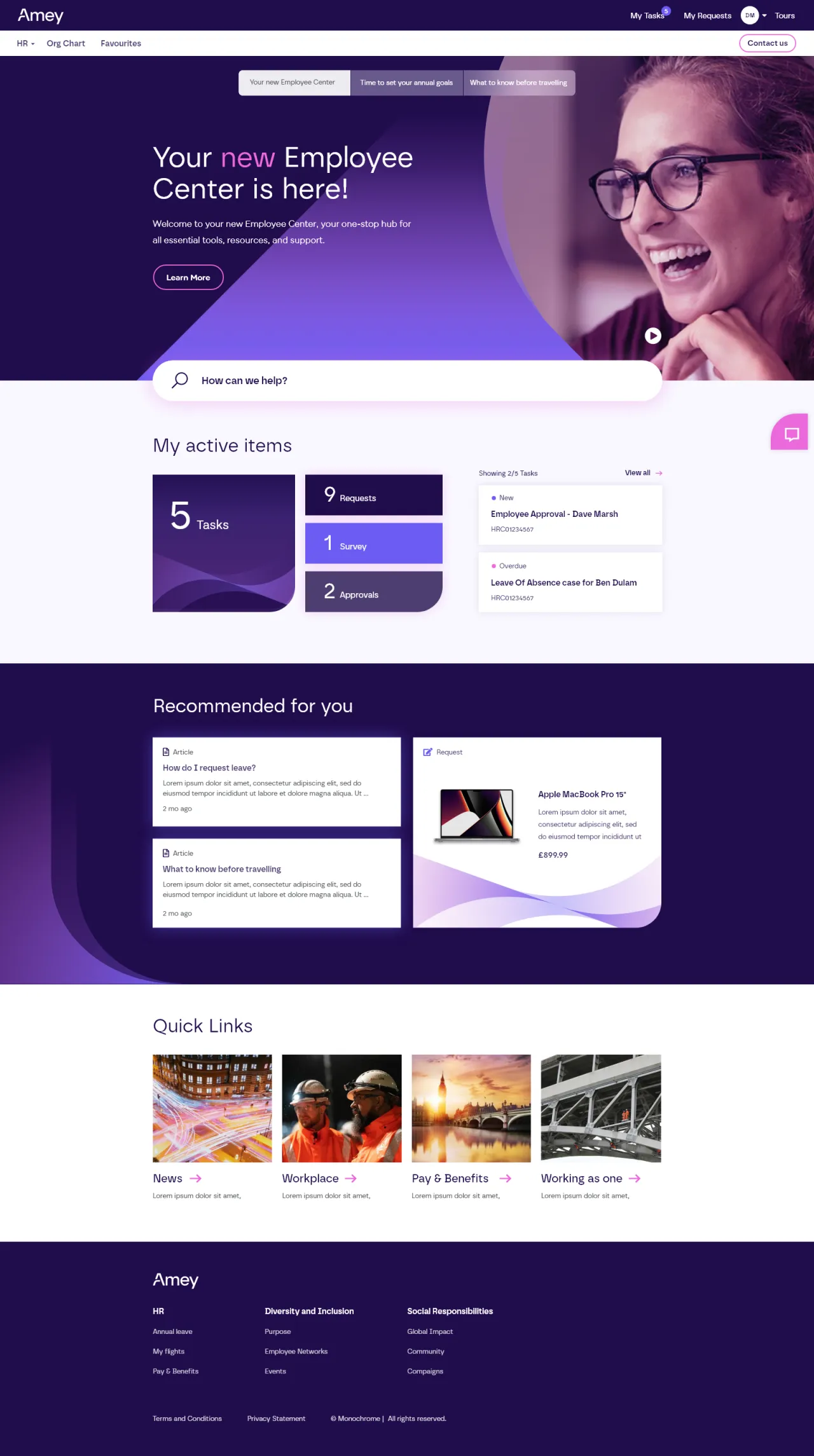 A ServiceNow Employee Center Pro Concept for Amey