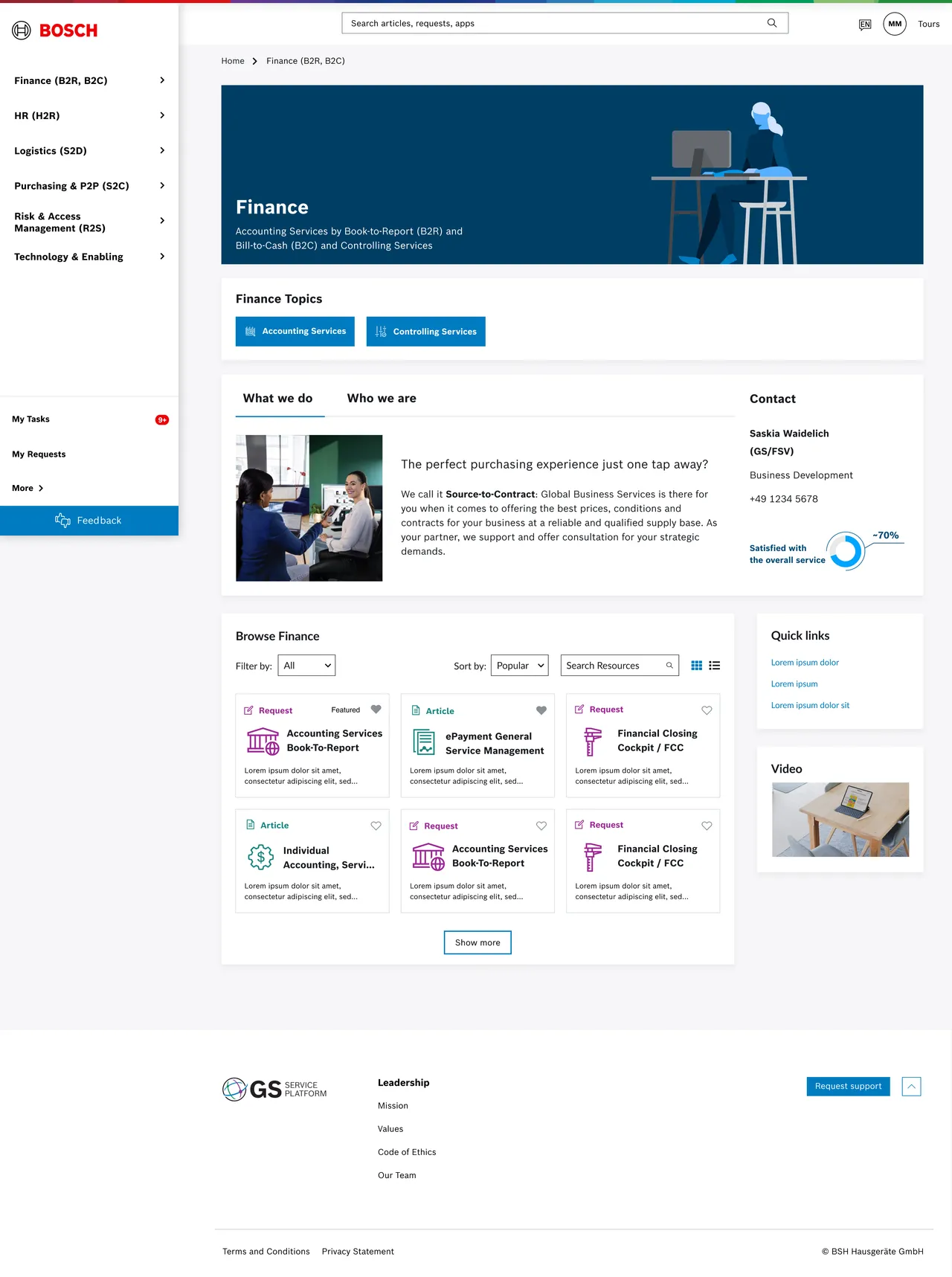 Dynamic Topic Page for Finance