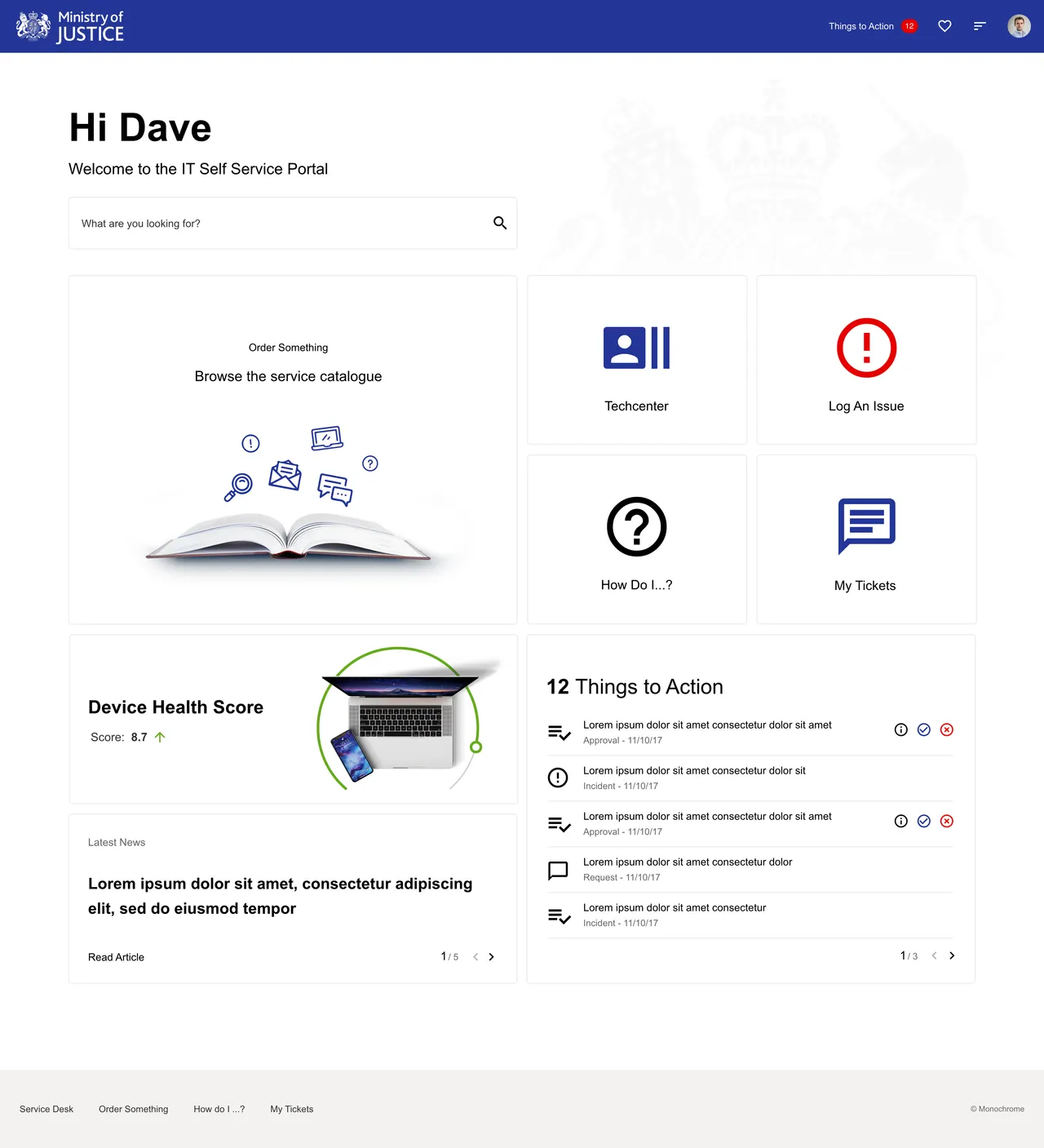 Ministry of Justice - WOW! Portal concept