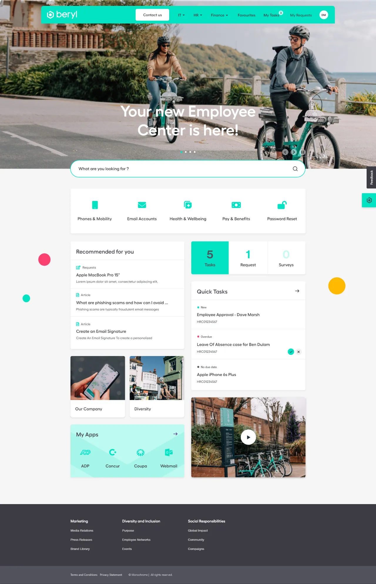 A ServiceNow Employee Center Concept for Beryl