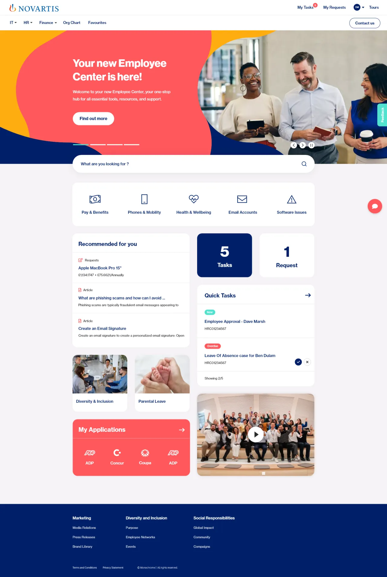 A ServiceNow Employee Center Concept for Novartis