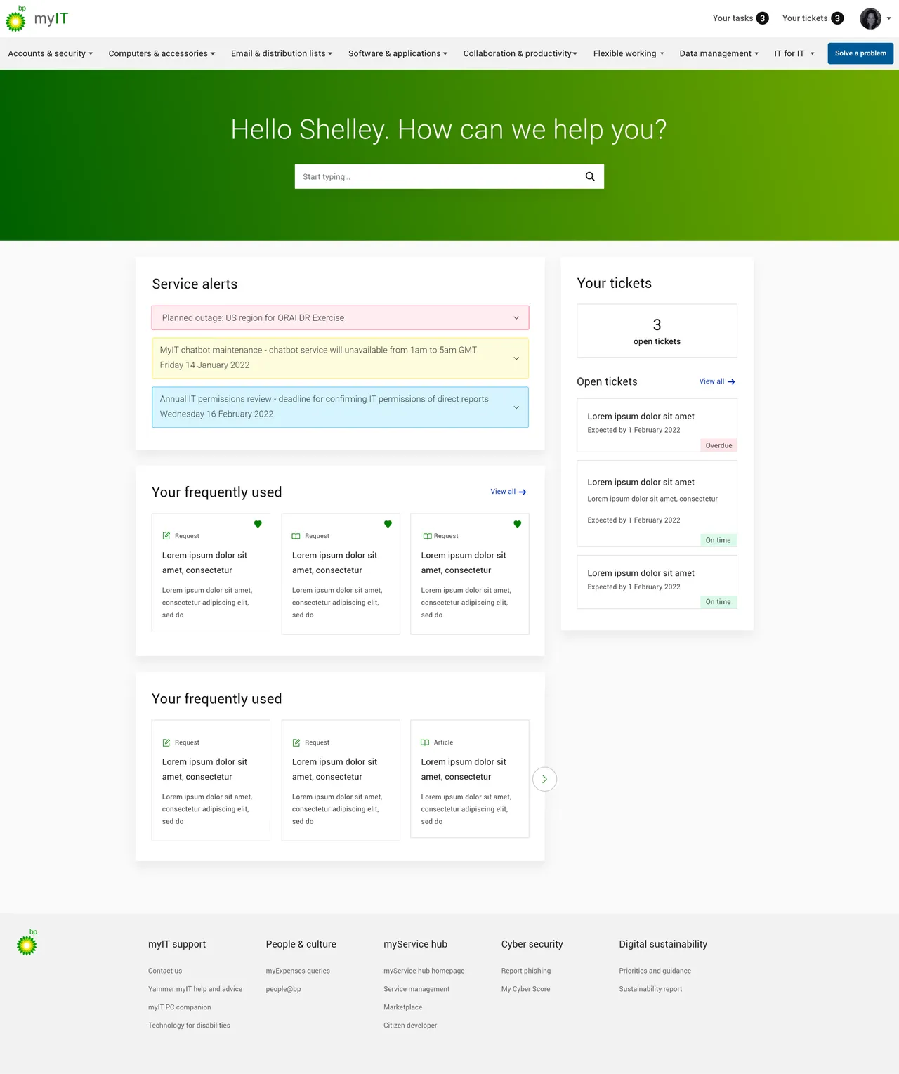 BP IT portal redesigned by Monochrome using ServiceNow
