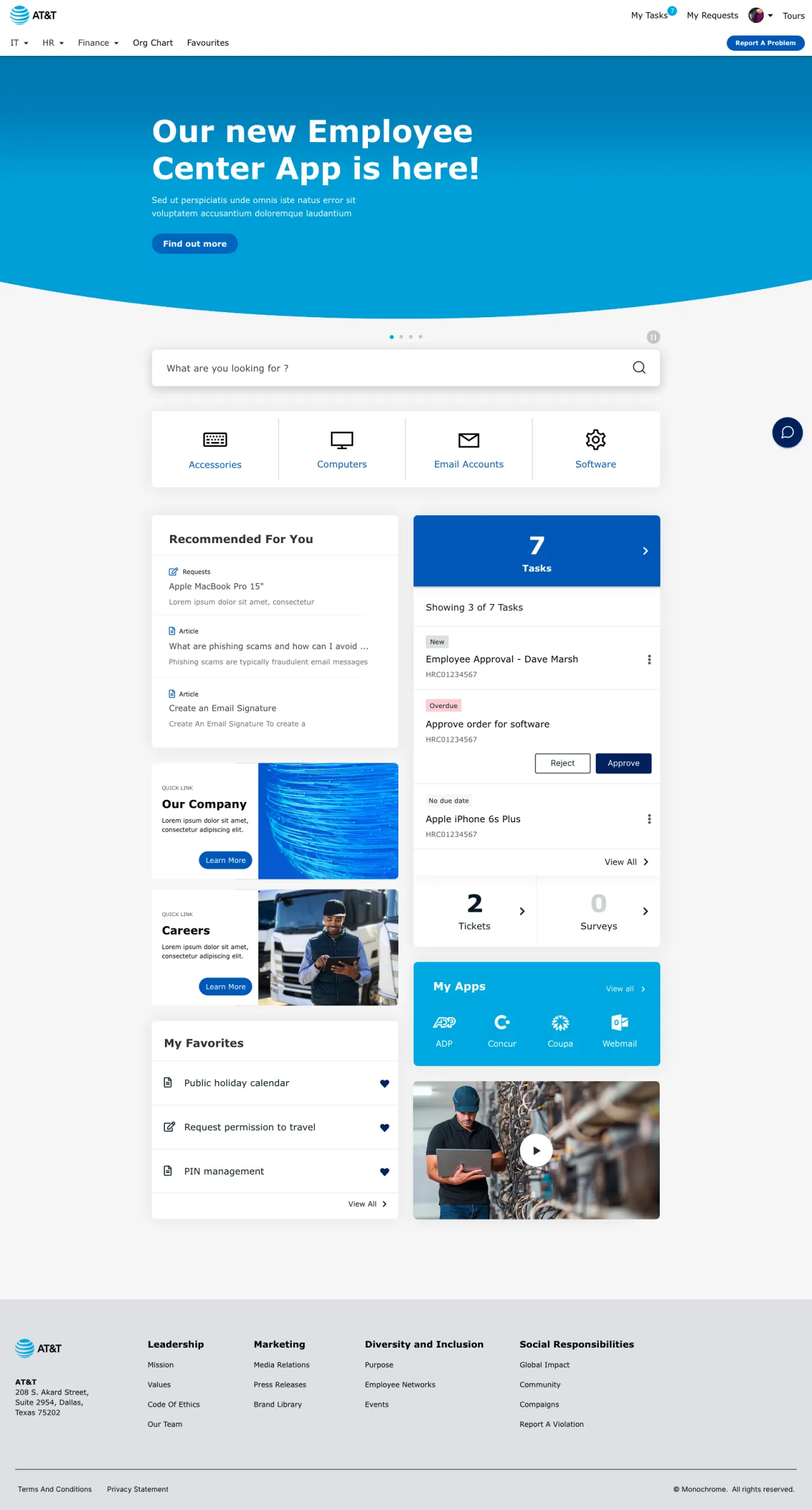 A ServiceNow Employee Center Concept for AT&T