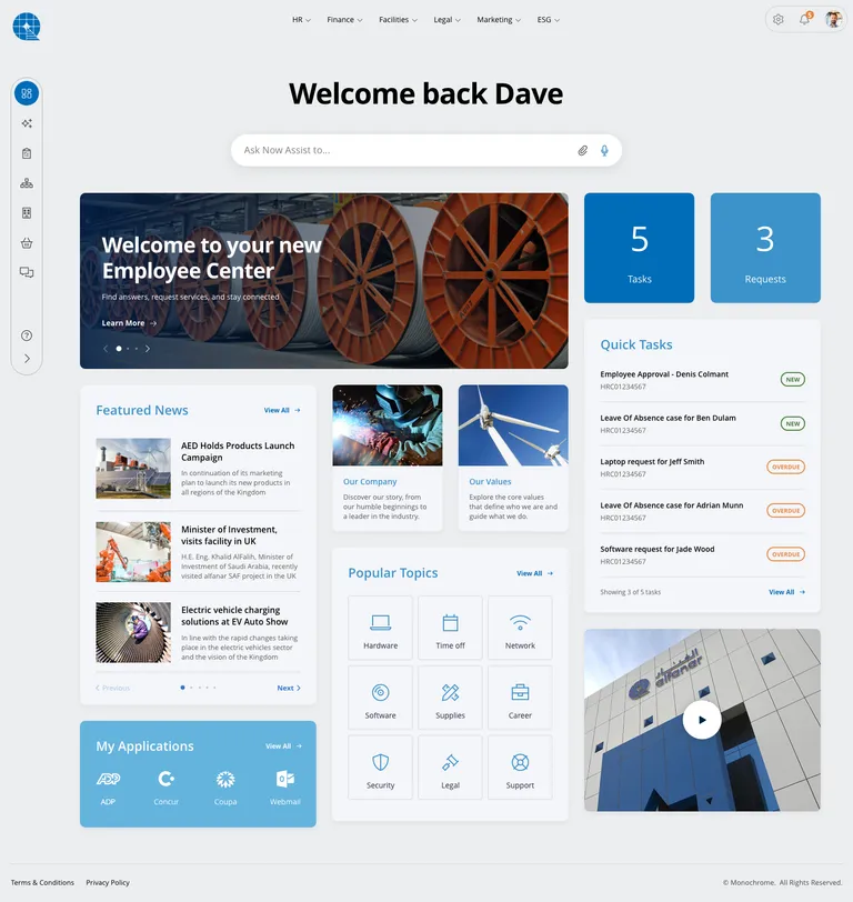 Alfandar - Employee Center Pro Concept