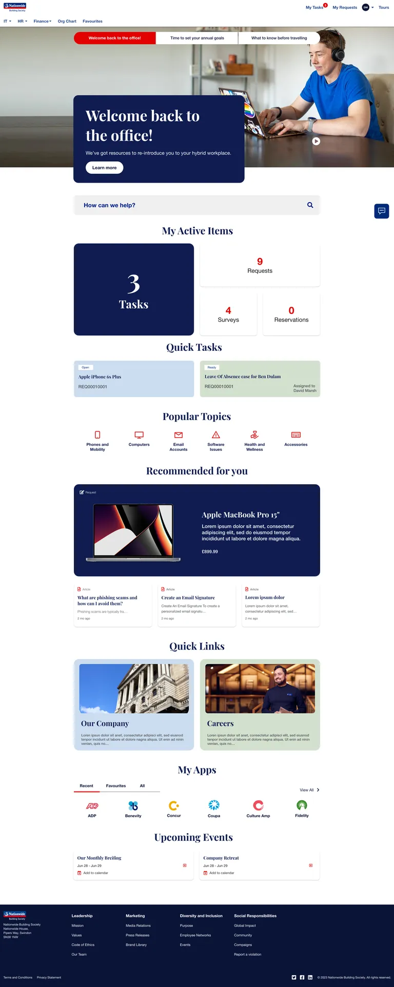 Nationwide's ServiceNow Employee Center Concept